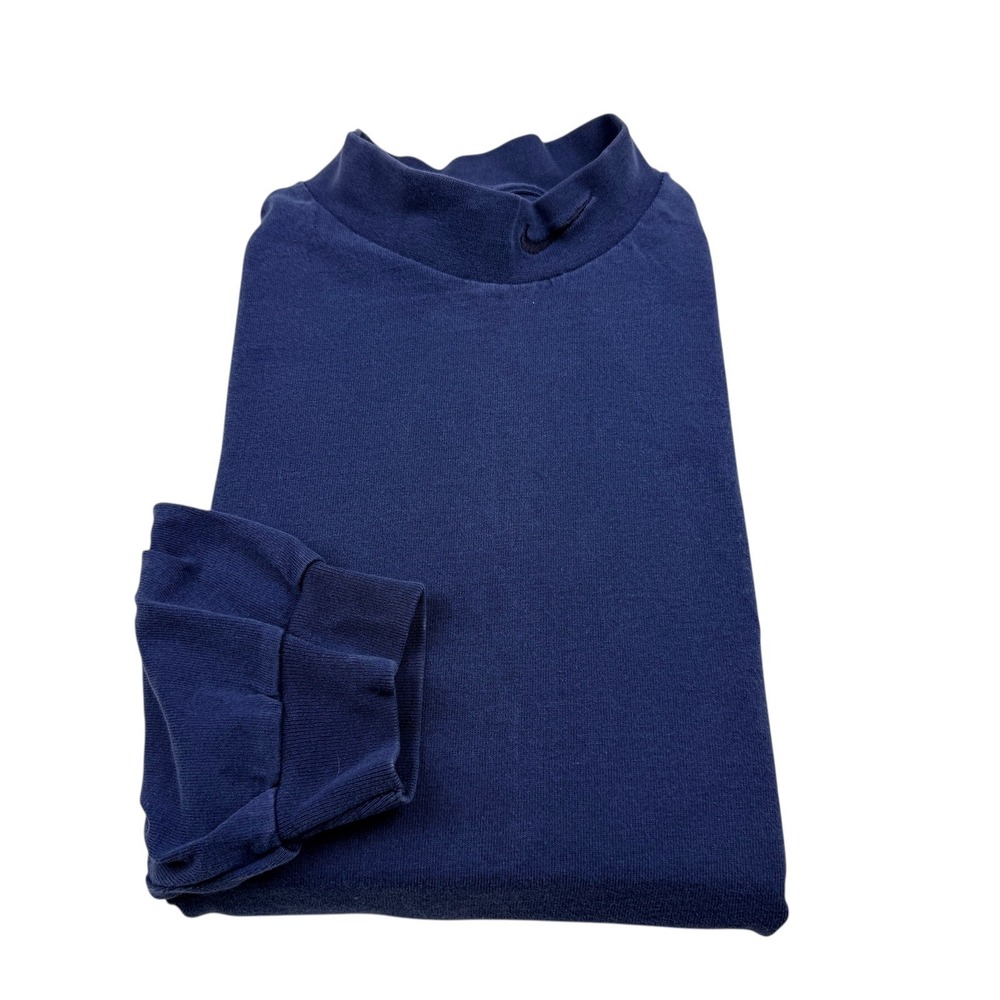 Nike Mock Neck‎ Long Sleeve Sweatshirt Navy Blue Embroidered Swoosh Men's Medium